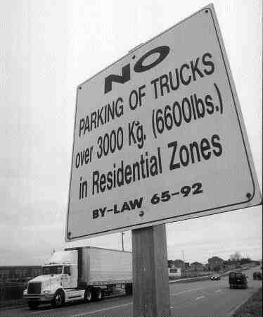 UNWELCOME: Cobourg, Ont. shows its feelings about truck parking. A recent Ontario Municipal Board ruling would back the stance. (Photo by John G. Smith)