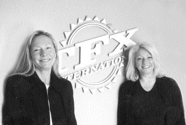 AUTO SHOW: Christine Horodnyk (left) and Jacqui Macnally (right) head up the team at TFX International, a specialized automobile hauler, and they say they love every minute of it. Photo by Katy de Vries