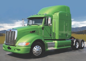 LONG-HAUL HYBRIDS: This Peterbilt 386 hybrid was developed for Wal-Mart and is expected to deliver fuel savings of 5-7% running long distance.