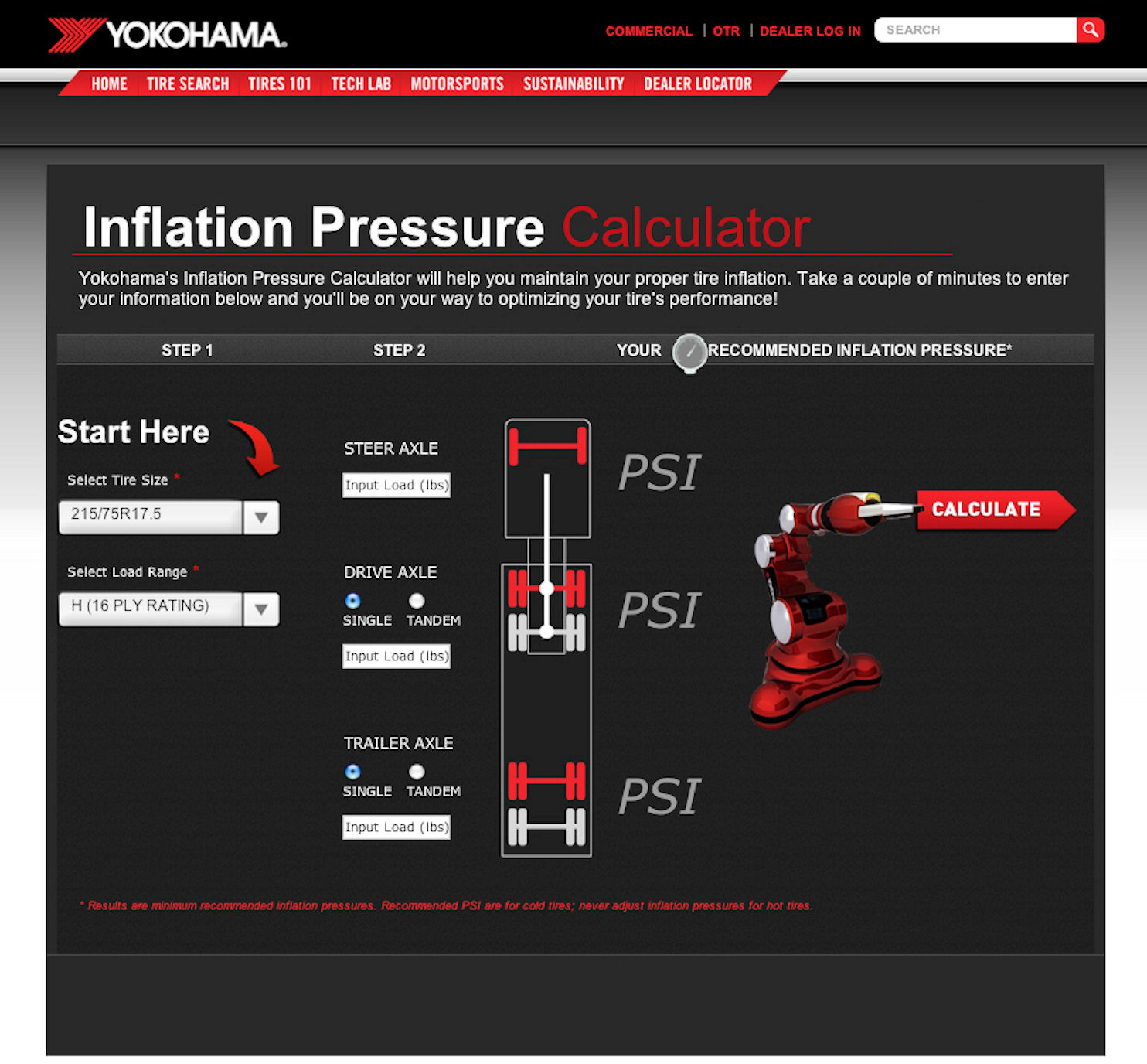 Yokohama launches new online tire pressure calculator Truck News