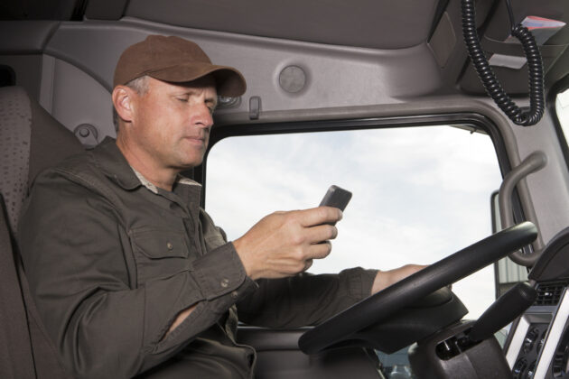 Truck driver texting
