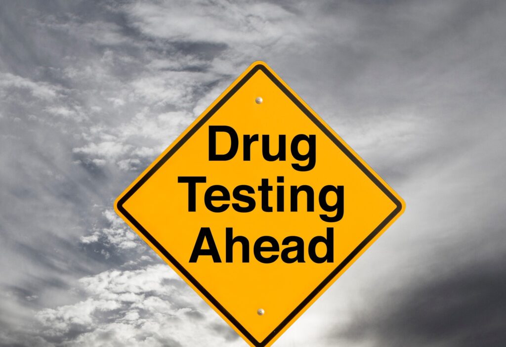 Drug testing highway sign