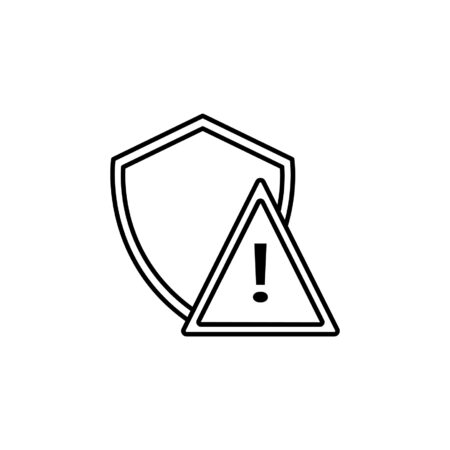 Shield and warning symbol