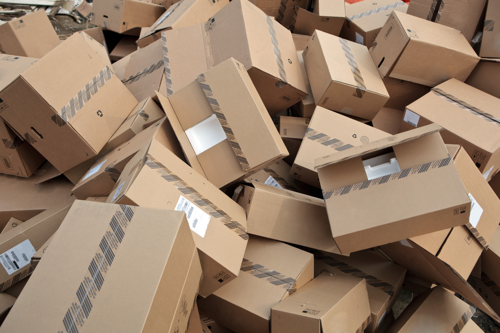 Cardboard boxes at the landfill