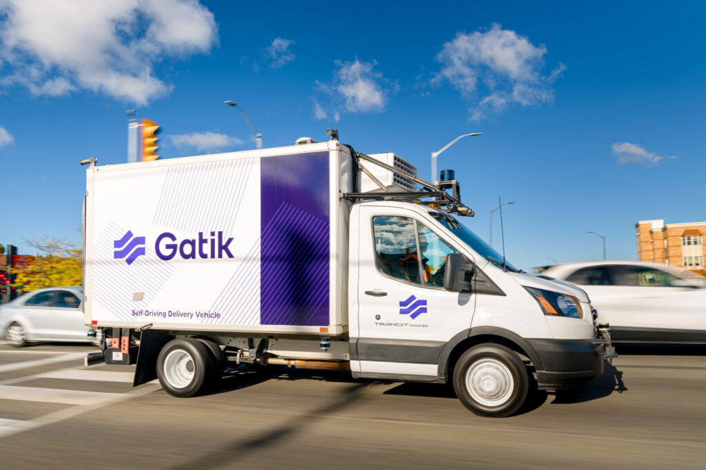 A Gatik truck on highway