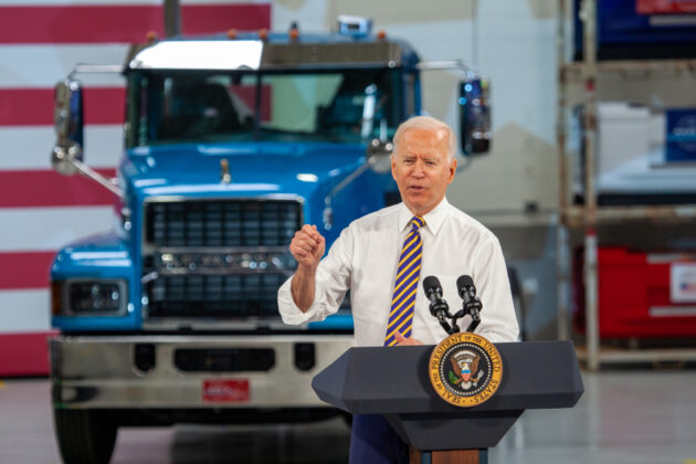 Biden and Mack Truck