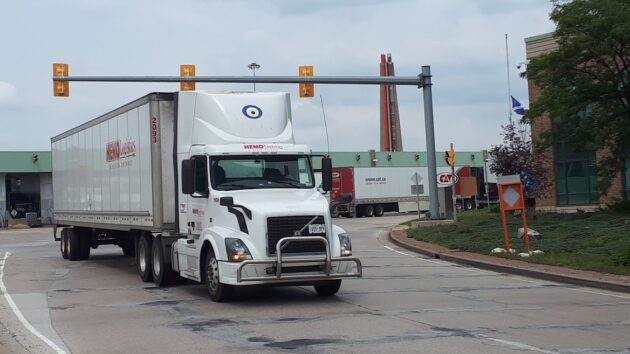 Trucks near Ambassador Bridge