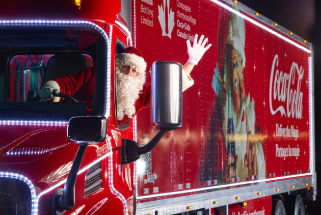 Santa with Coca-Cola truck