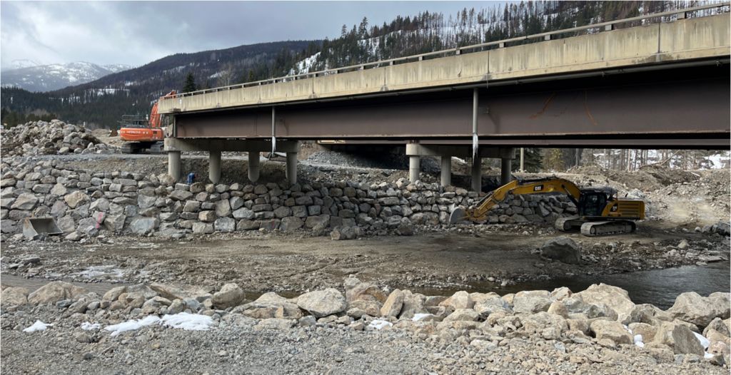 Picture of work at a bridge on Highway 5 in B.C.
