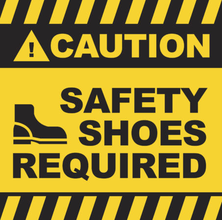 Safety shoes required sign