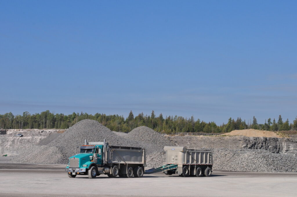 Aggregate truck in quarry
