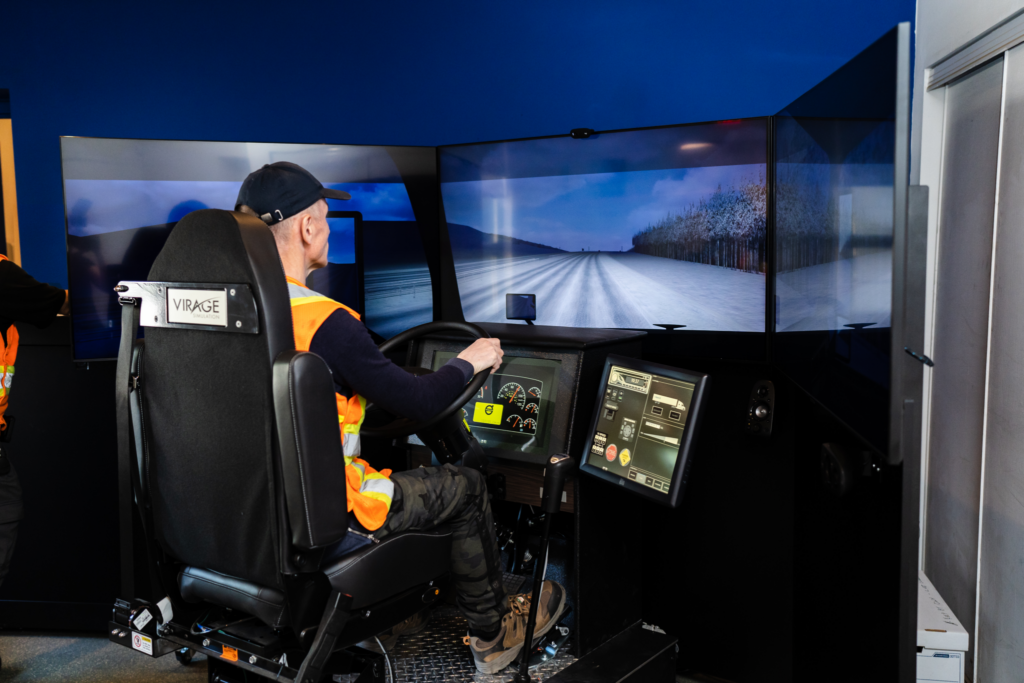 Student training on a driving simulator