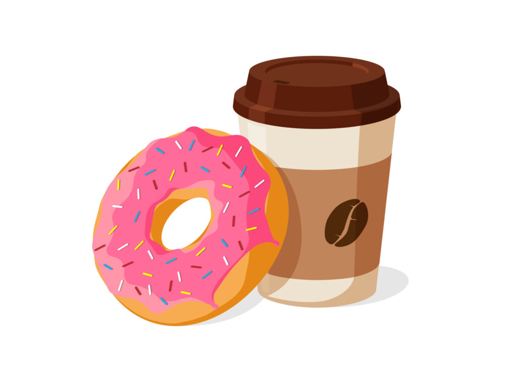 coffee and a donut