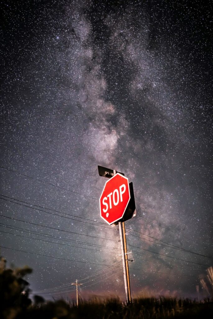 Milky Way and a stop sign