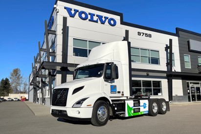 Picture of an electric Volvo truck