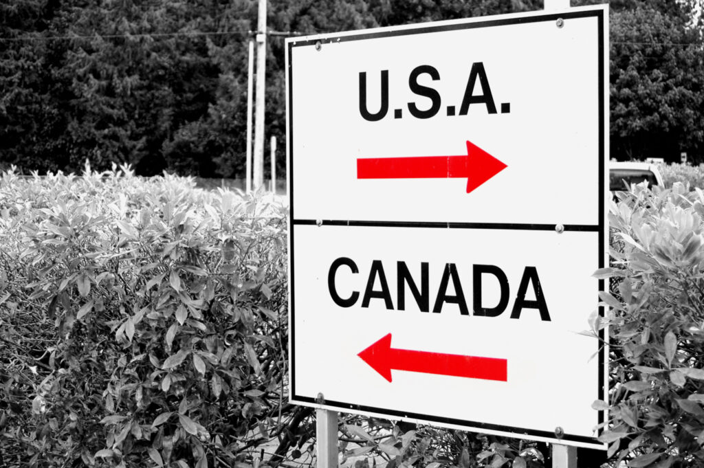 Sign at Canada-U.S. border