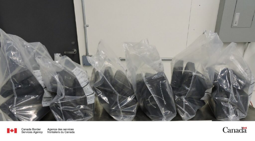 Photo of 30 kg of seized suspected cocaine.