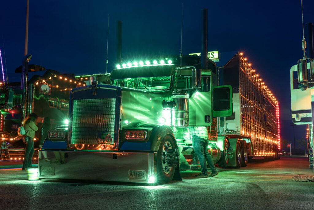 Truck with green lighting