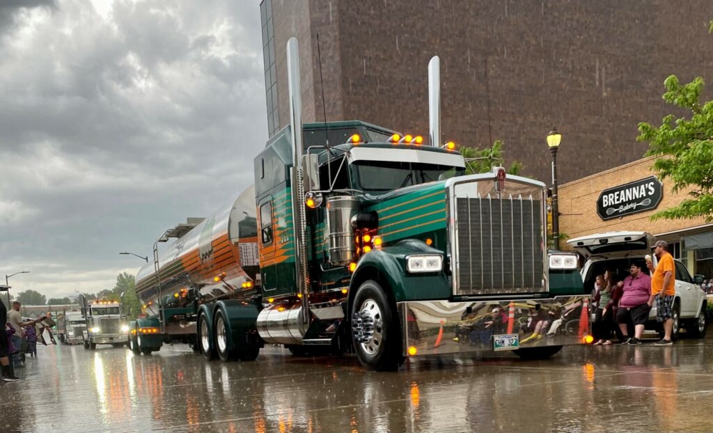Truck in the rain