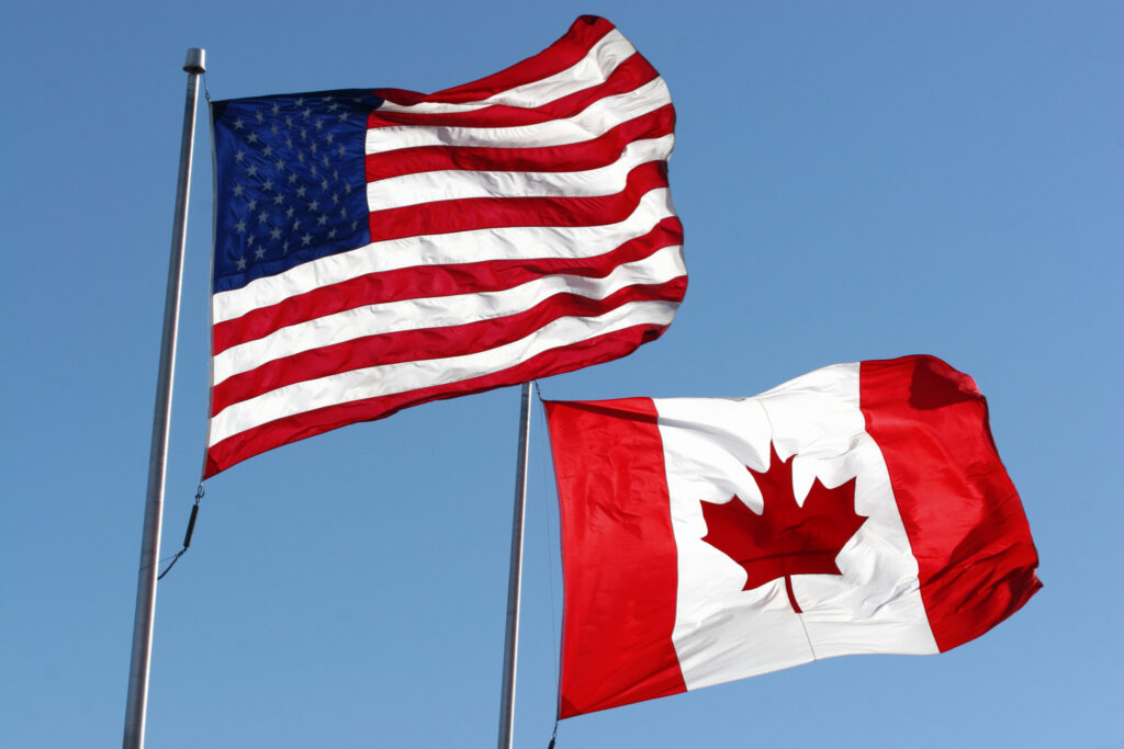 Canada U.S. flag
