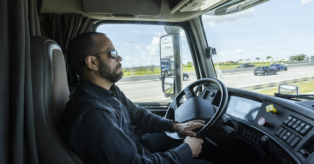 Picture of a driver in a truck