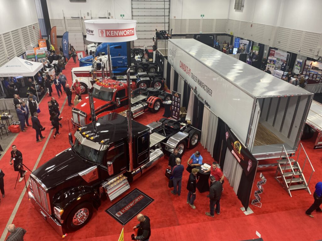 The images of trucks at the 2022 Atlantic Transportation and Logistics Show.