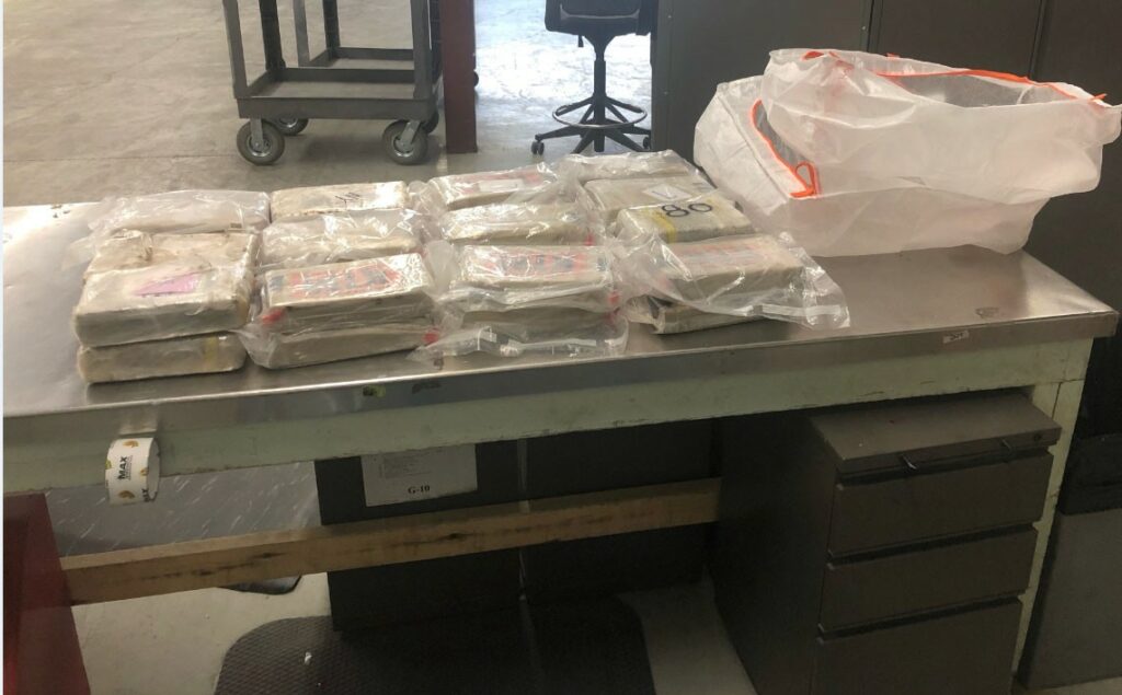 Cocaine found in watermelon pallets place on table