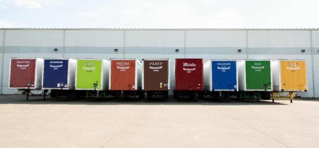 Trailers parked at a facility