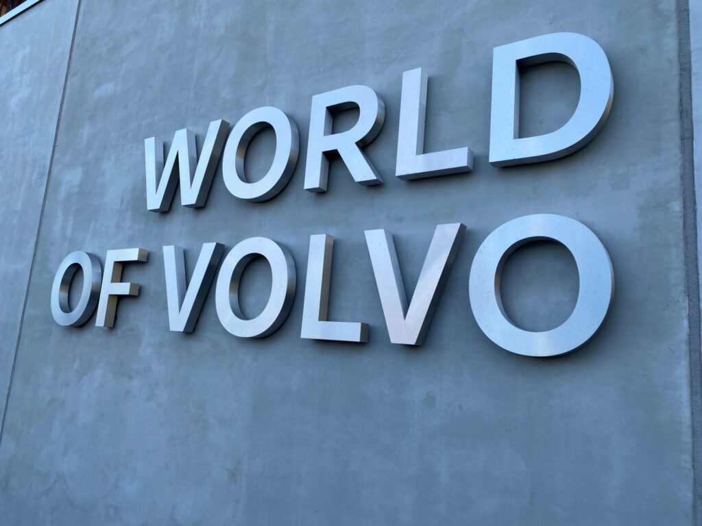 World of Volvo sign