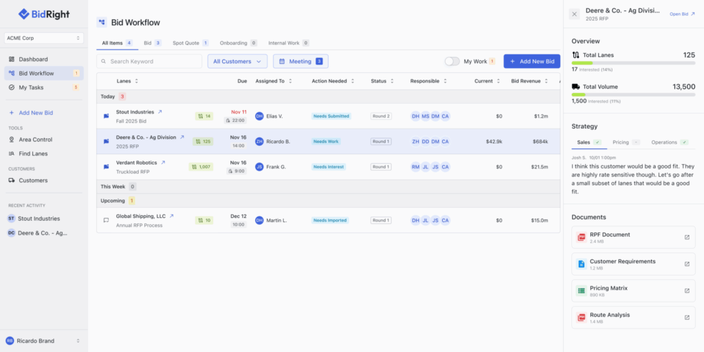 Preview of the BidRight Workflow