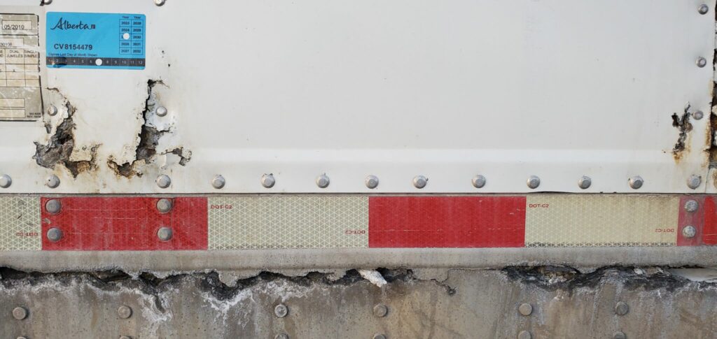 safetied trailer with corrosion